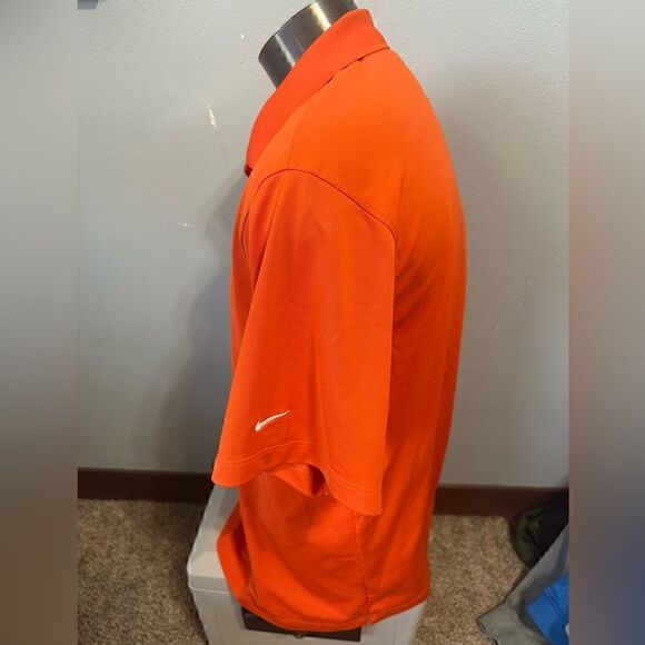 Nike FitDry Mens XL TG Orange Short Sleeve Polo - Picture 2 of 7